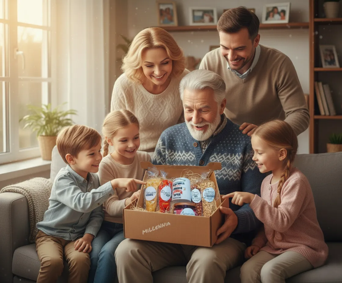 Подарочный набор для дедушки — чай, сладости, открытка