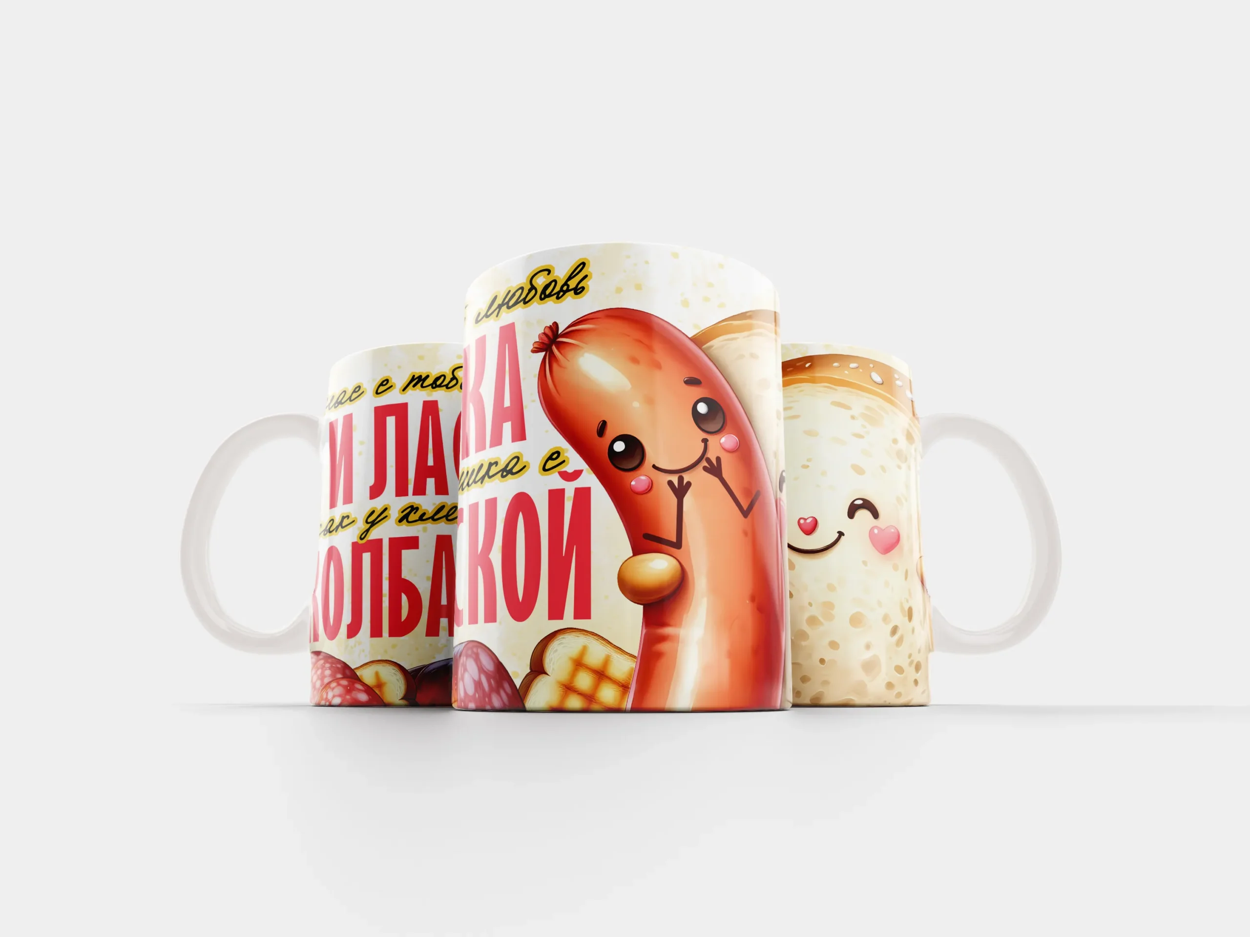 Кружка Хлебушек и колбаска — что подарить на 14 февраля в Эстонии
